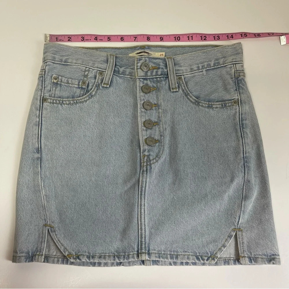 NEW Levis Icon Jean Skirt Womens Size 25 Light Blue Denim Button Fly NWOT - Picture 8 of 9